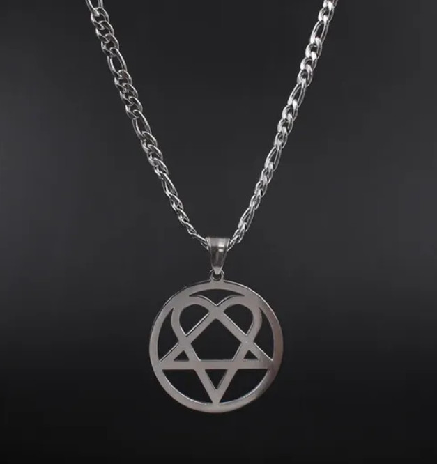 HIM Stainless steel Hip Hop Rock Music Him Heartagram Star Hear Pendant Necklace