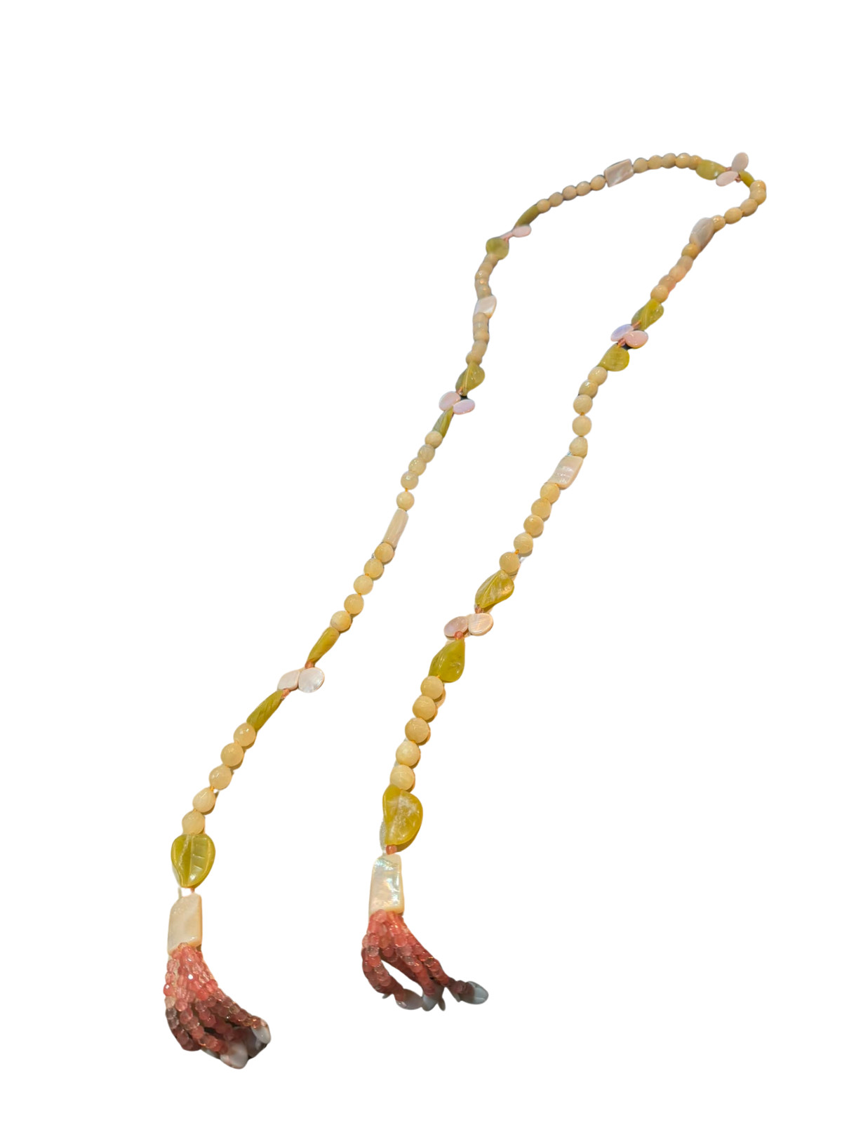 Handmade Beaded Tassel Lariat Necklace Beach Boho Seed Bead Long Necklace