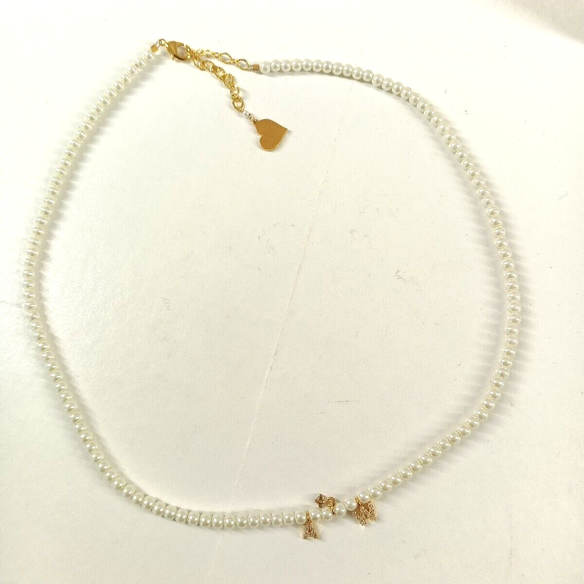 Y2k Women’s Necklace “AW” initials Crystal Charm One Size Faux Pear