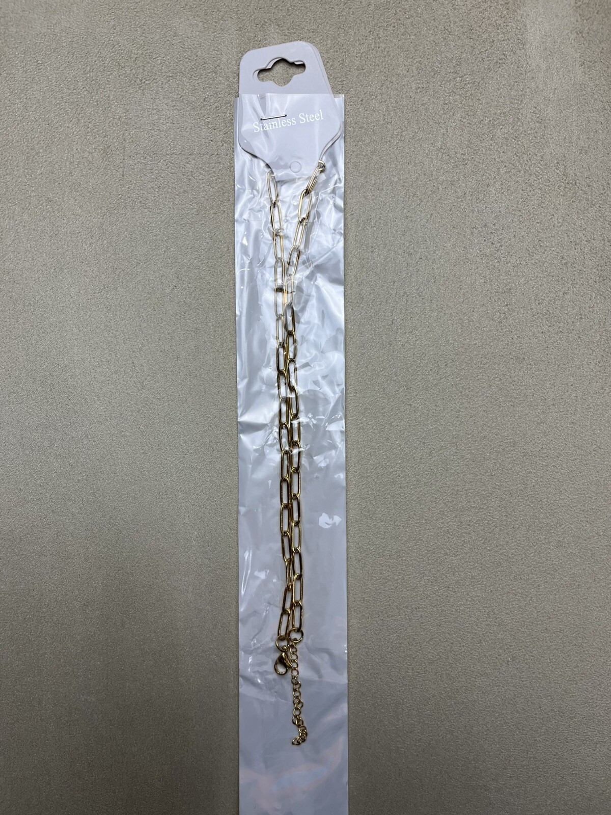 14k Gold Plated Stainless Steel Paperclip Cable Chain Necklace Choker 14+2″