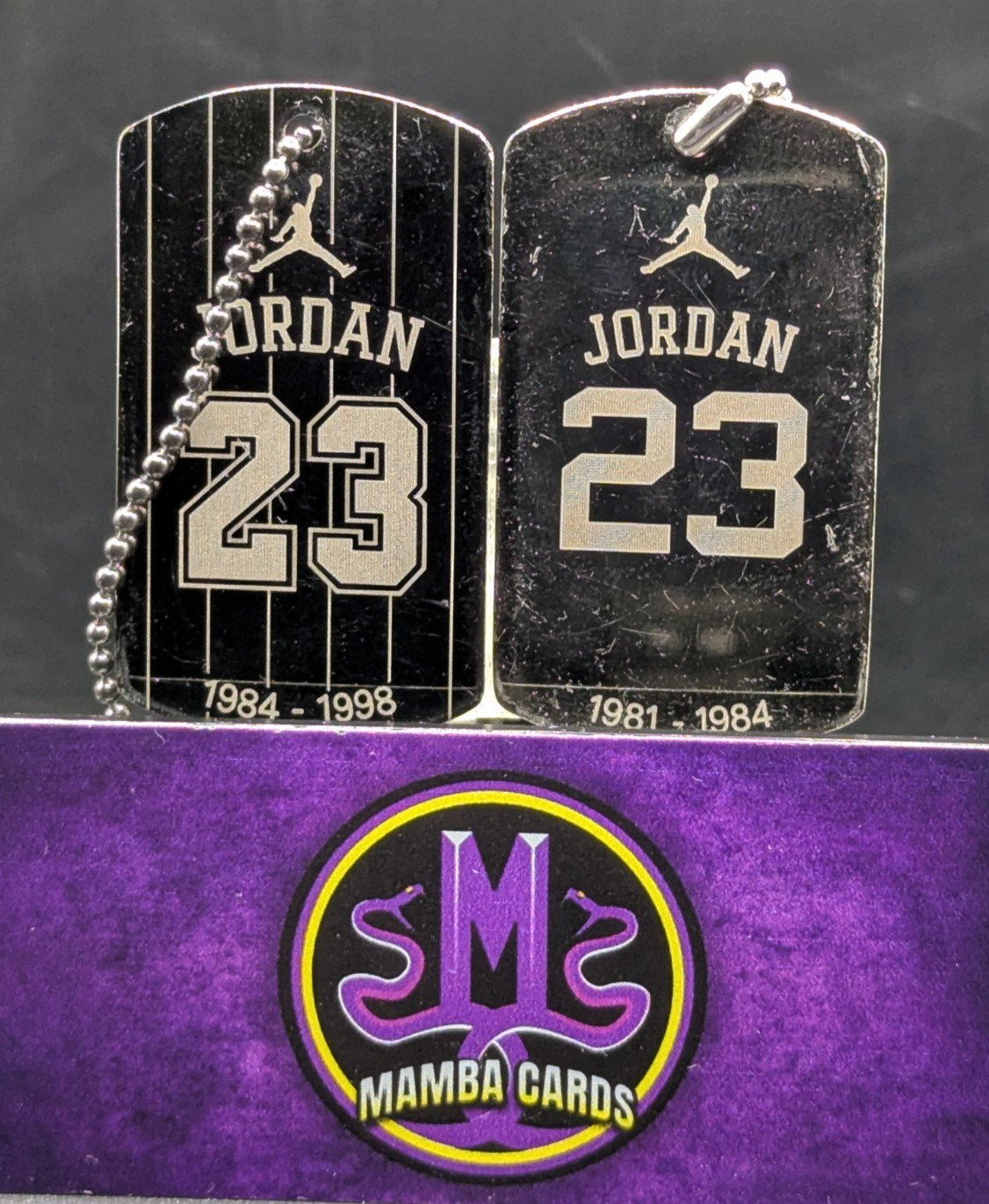 Michael Jordan XXIII AJ23 Pendant Dog Tag Keychain 1984-1998 & 1981-1984 – RARE