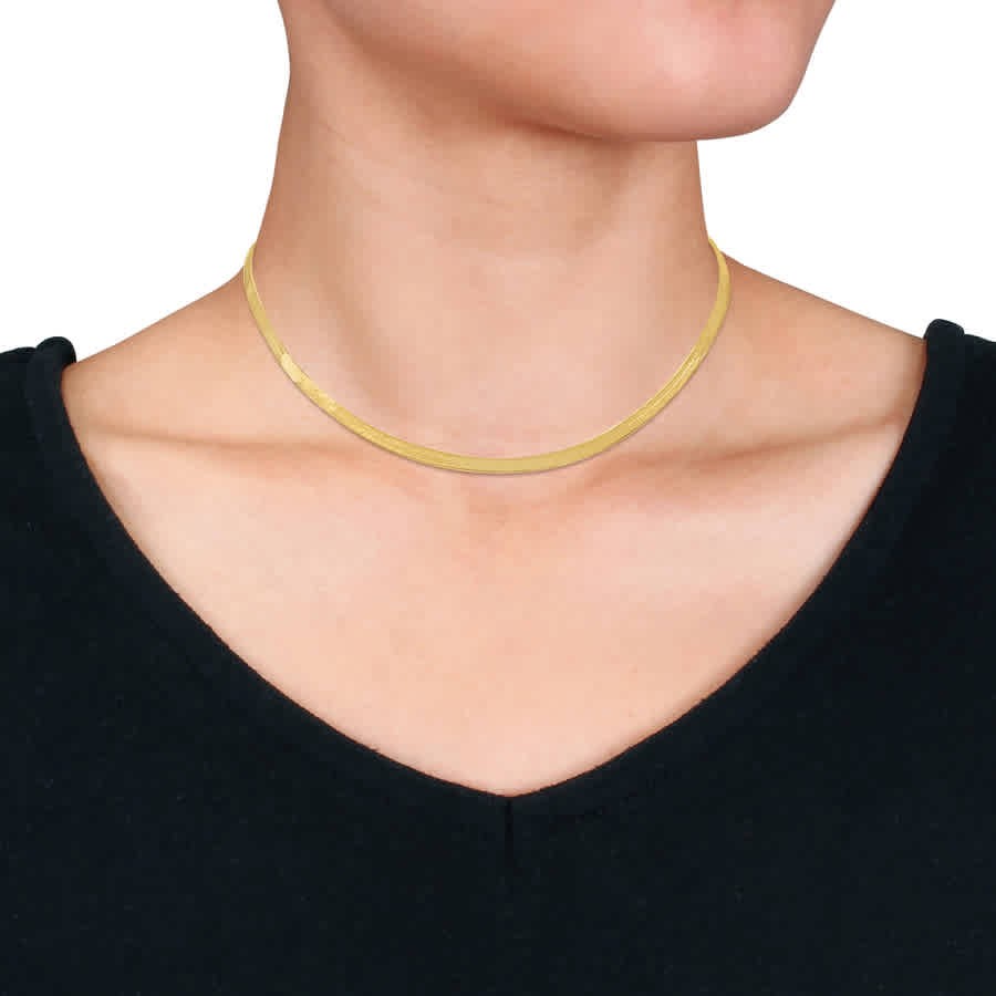 AMOUR 3.5mm Flex Herringbone Chain Necklace In 10K Yellow Gold, 16 In
