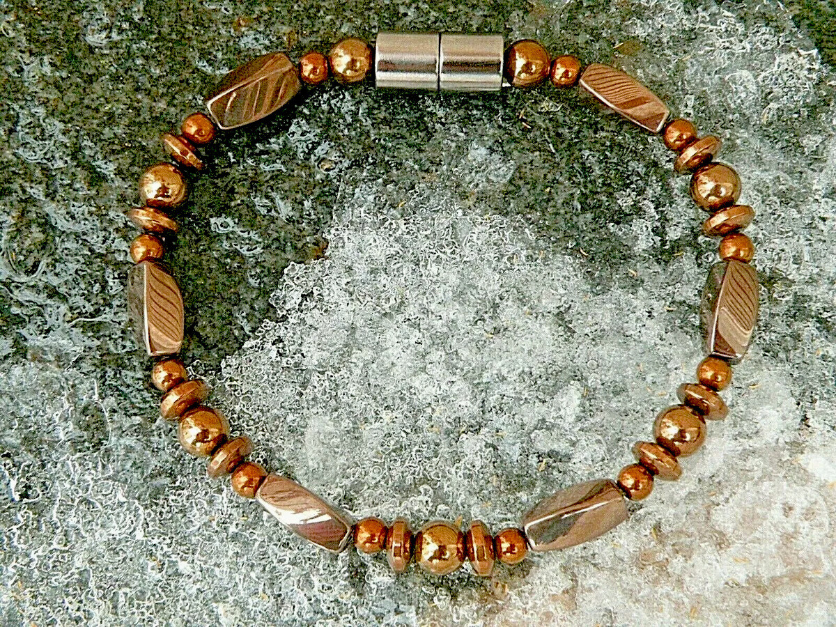 100% Copper Magnetic Therapy Hematite Anklet Necklace Bracelet 1 Row