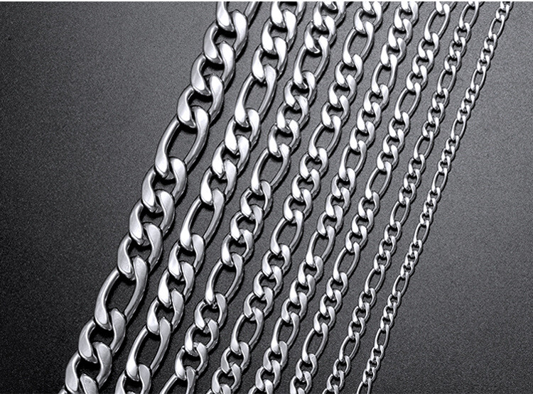 Men Women Stainless Steel Curb Link Figaro Necklace Choker Chain 7-30 inch Gift