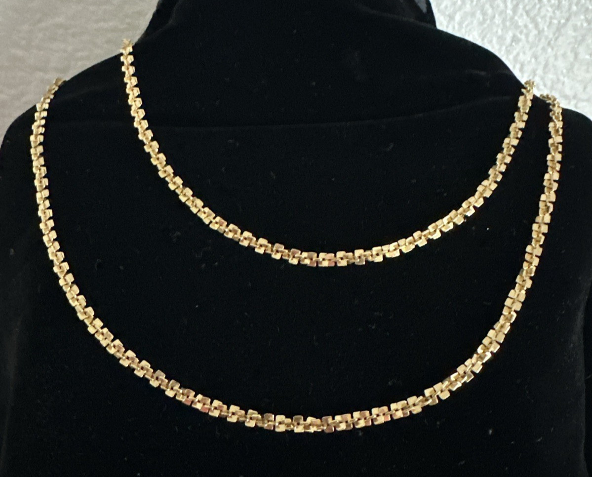 Crown PD Gold Plated Chain Necklace 30in 3.5mm