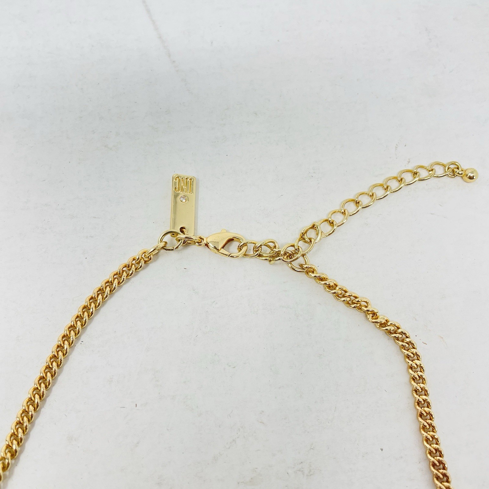 INC International Concepts Gold-Tone Tonal Mix Stone Cluster Statement Necklace