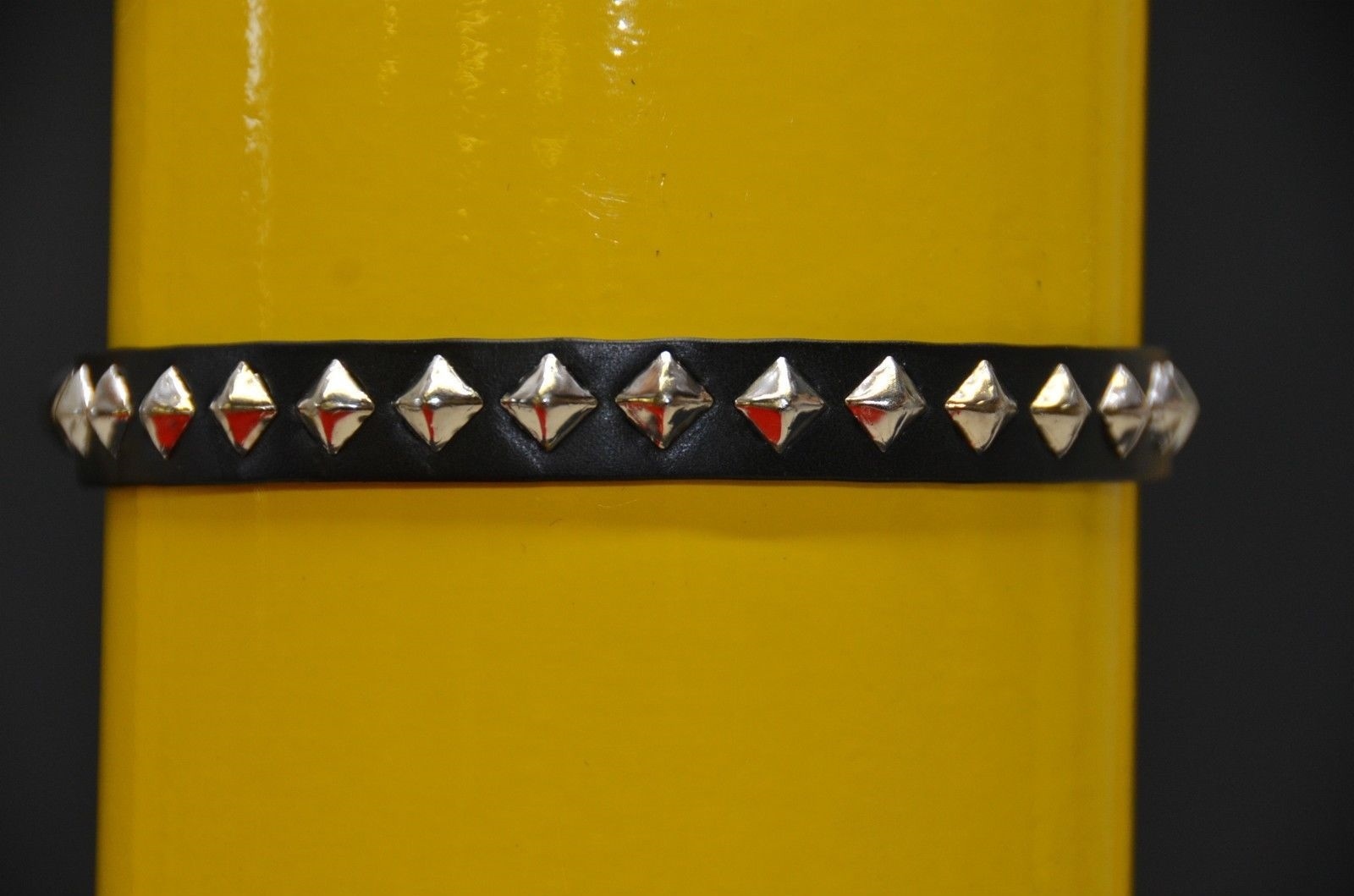 NCIS ABBY Pyramid Stud Classic Urban Punk Collar Genuine Leather Usa Made