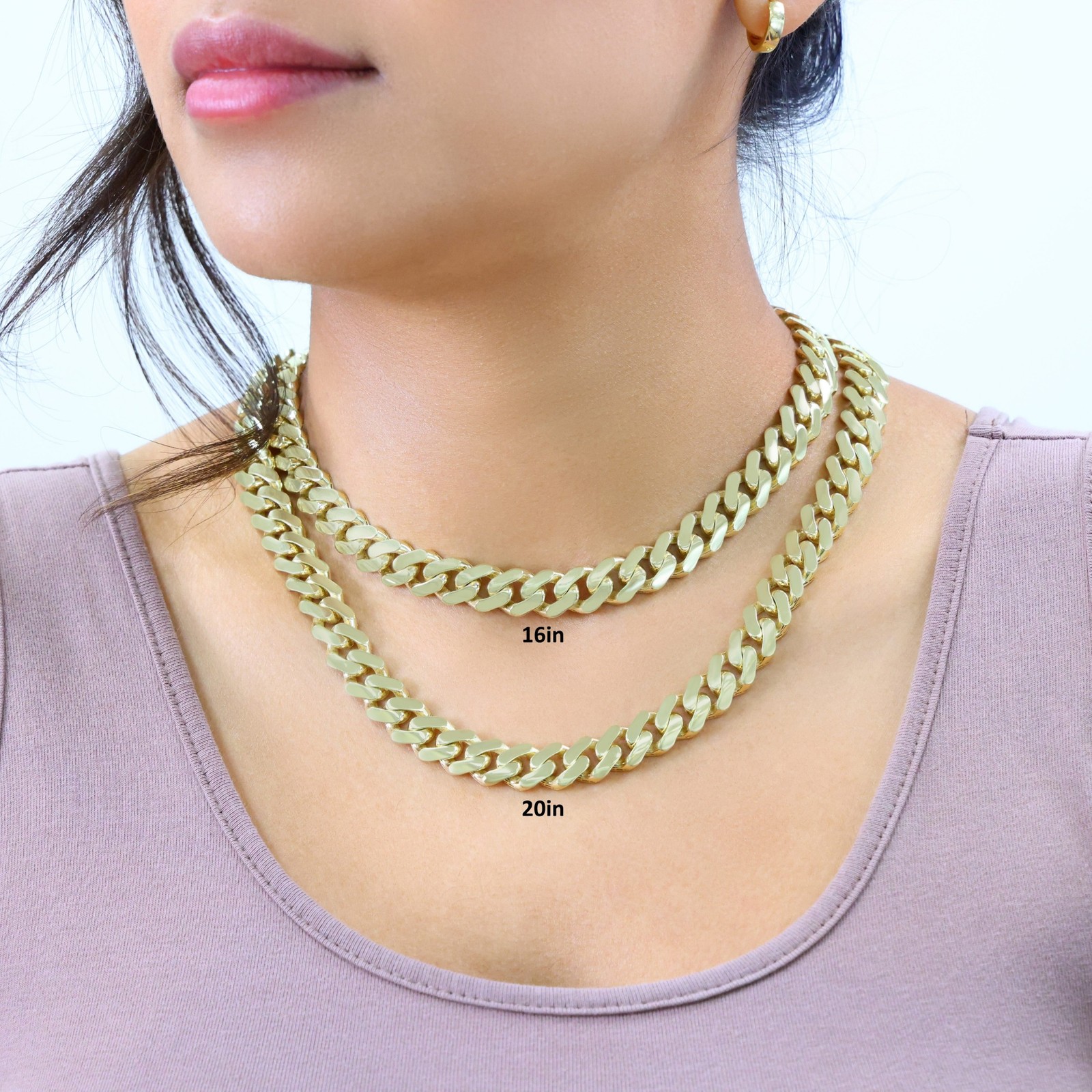 10K Yellow Gold Miami Cuban Royal Monaco Link Chain Necklace 5mm-20mm, 16″- 30″