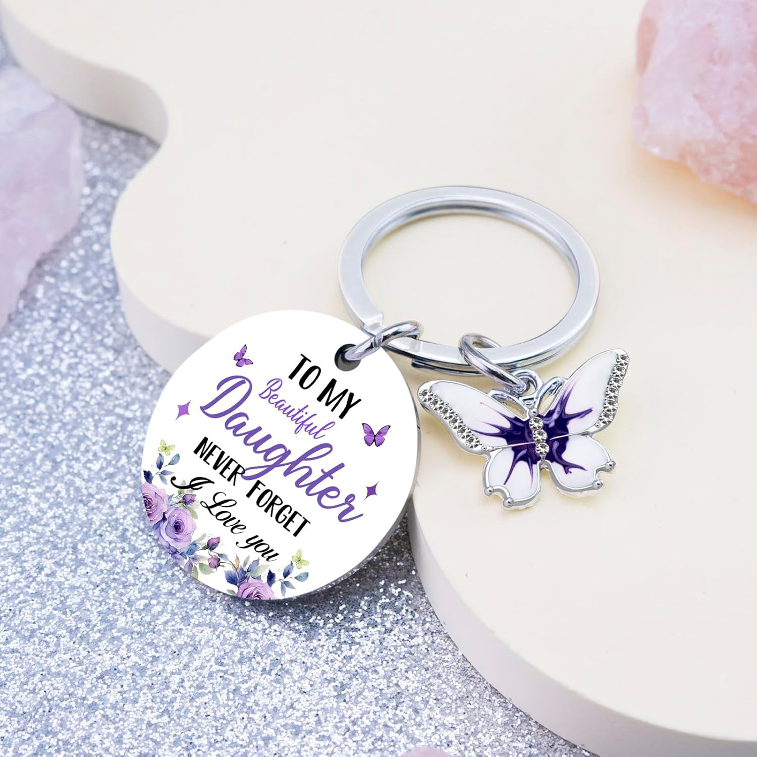 To My Daughter Gifts from Dad Mom Cute Birthday Gifts for Daughter Adult Purple