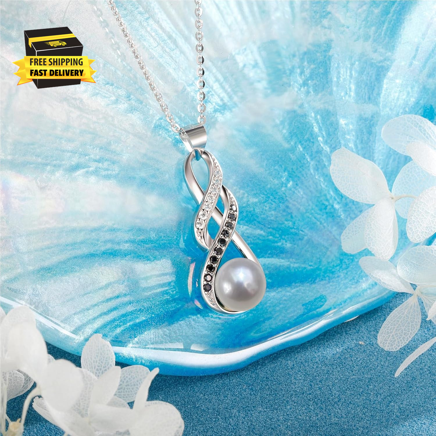 Pearl Necklaces-Birthday Anniversary Wedding Gifts for Women -Her -Mom -Wife -Gi