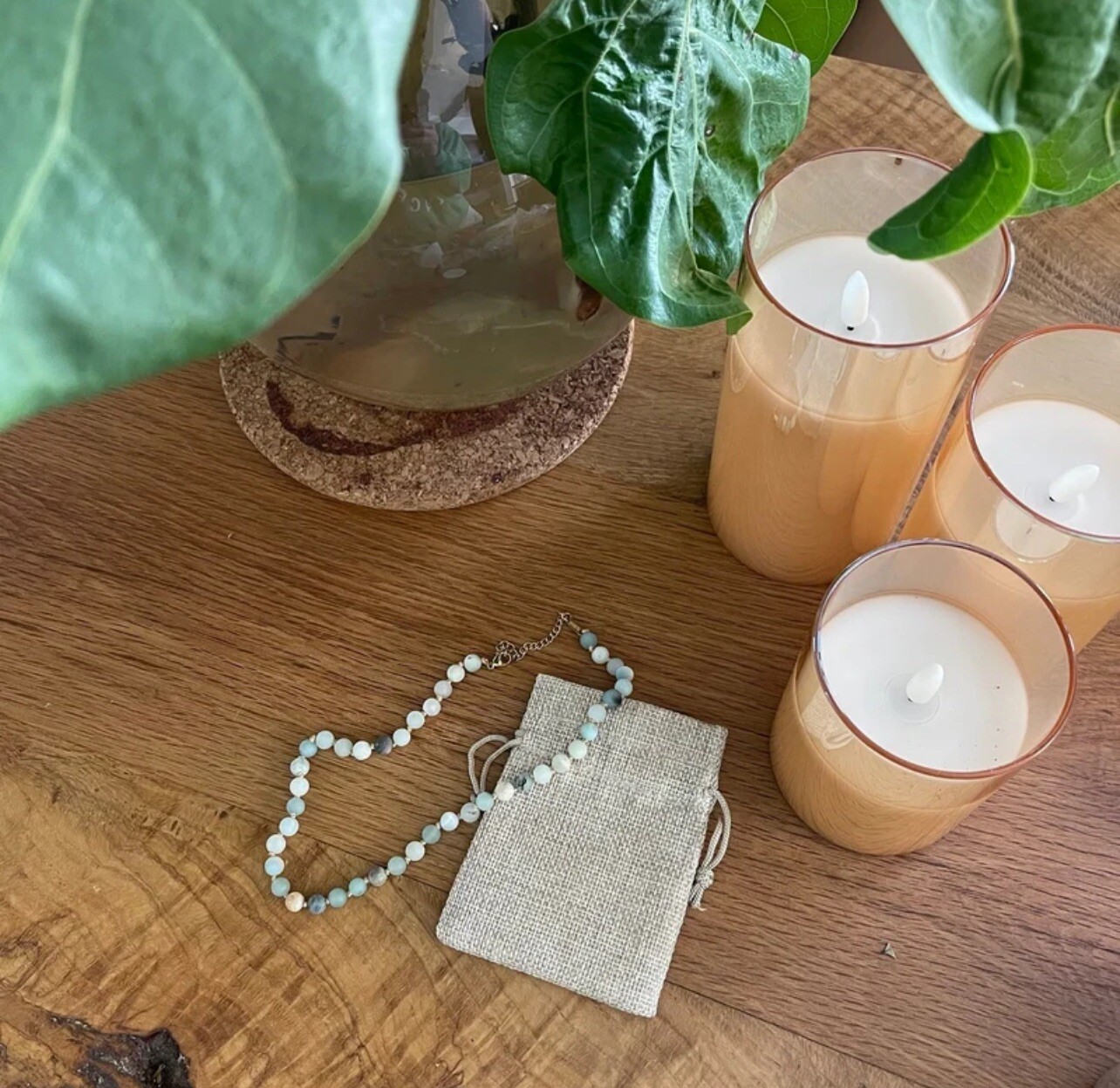 NEW Anthropologie Boho Green Stone Beaded Gold Plated Choker Necklace Jewelry