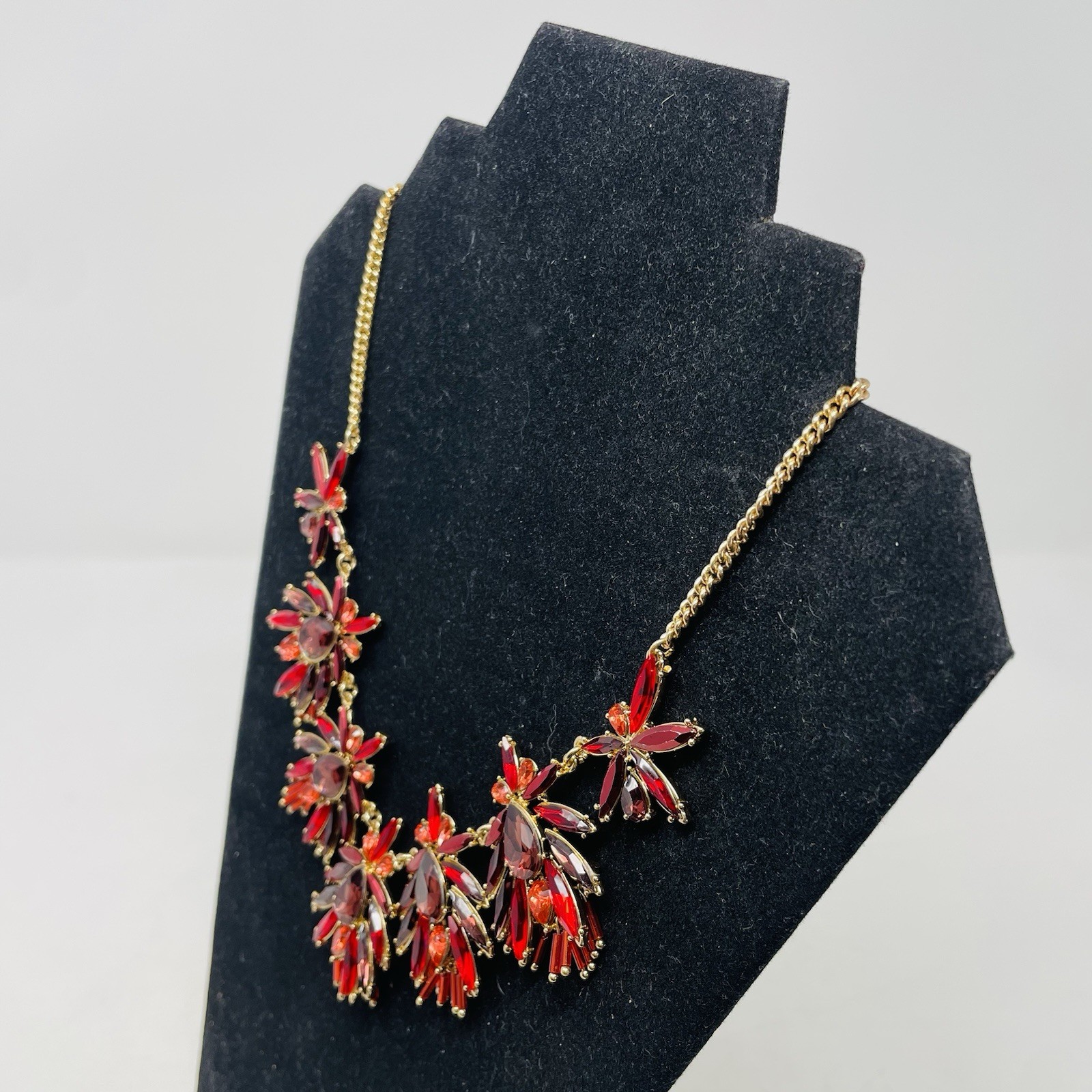 INC International Concepts Gold-Tone Tonal Mix Stone Cluster Statement Necklace