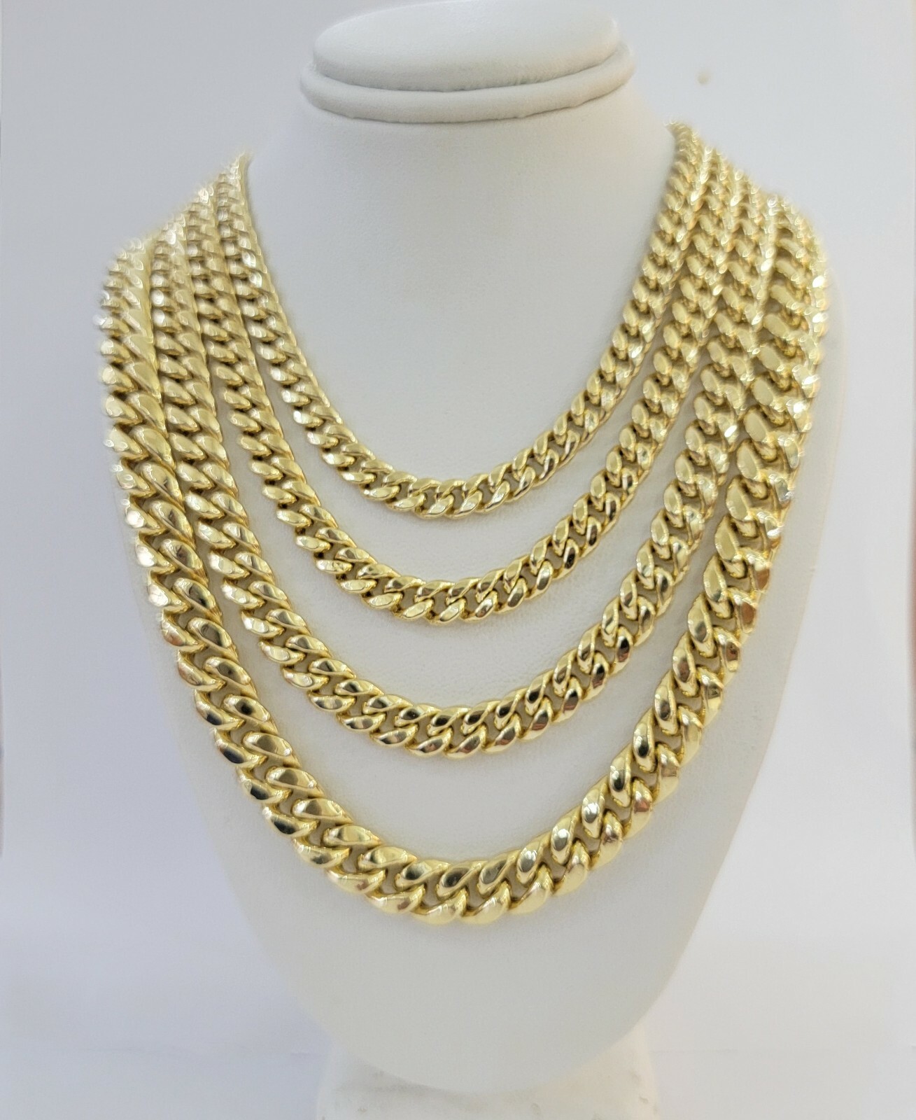 Real 14K Yellow Gold Miami Cuban Link Chain Necklace 6mm–9mm — 8″ to 30″ 14KT
