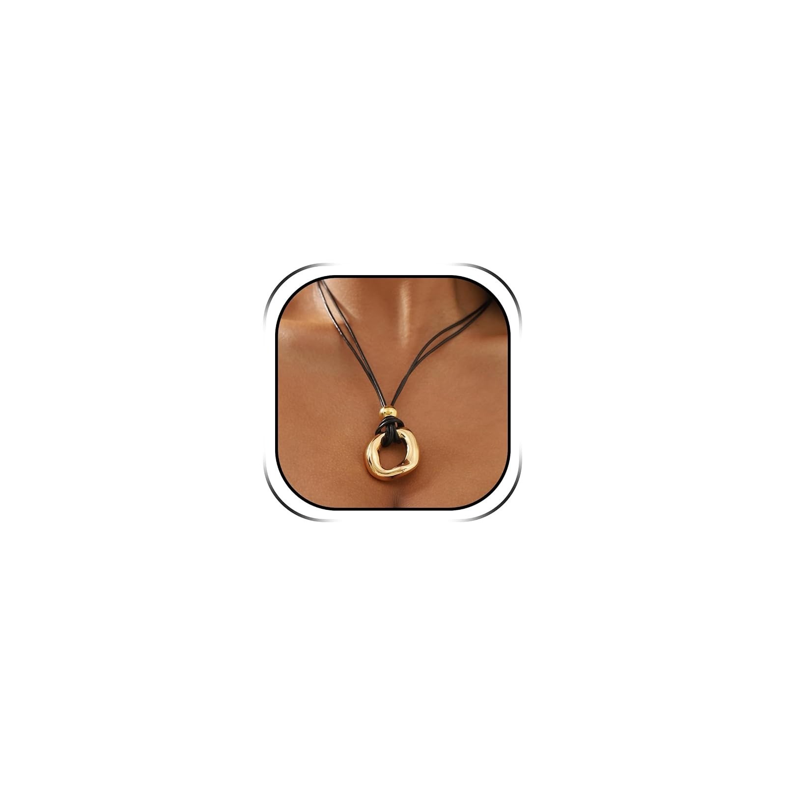 Boho Gold Pendant Necklace for Women – Chunky Statement Jewelry