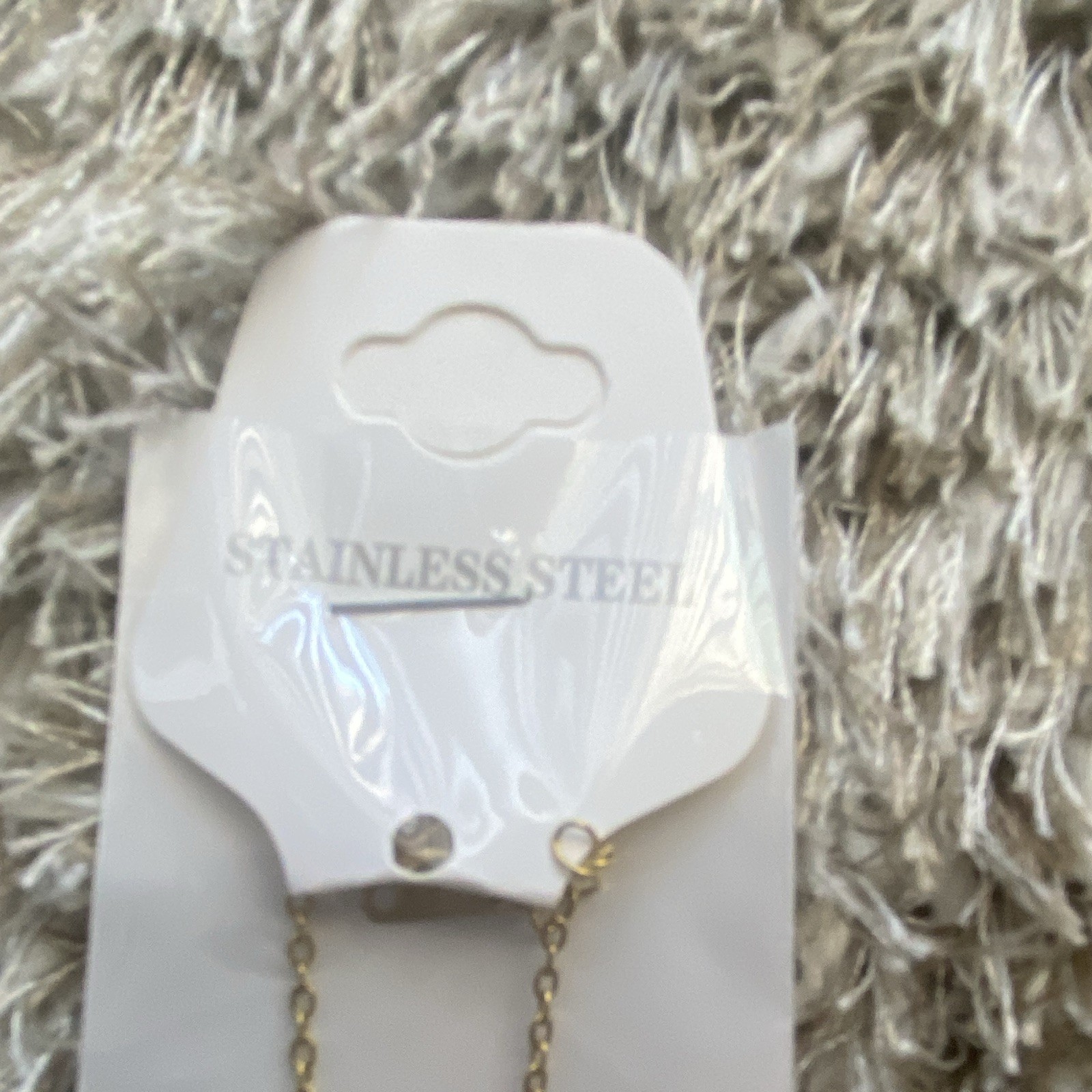 Gold Tone Stainless Steel Cable Chain Necklace Pink Crystal Flower Charm