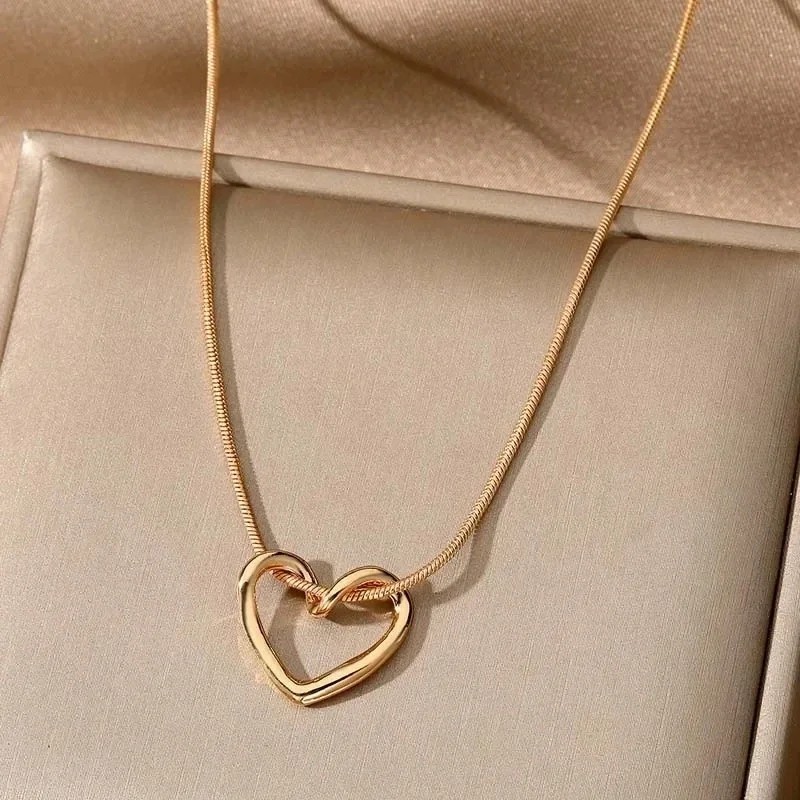 2pcs Couple Heart Puzzle Necklace Lock Key Pendant I Love You Lovers Gift