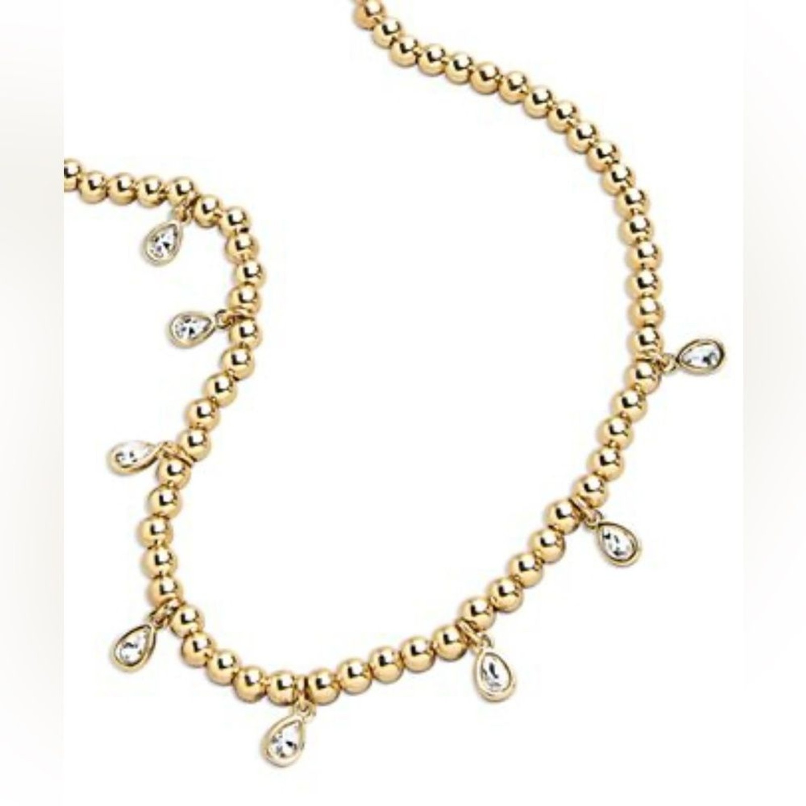 BAUBLEBAR Mila Pisa Crystal & Yellow Gold Tone Bead Necklace 17-20” NWT