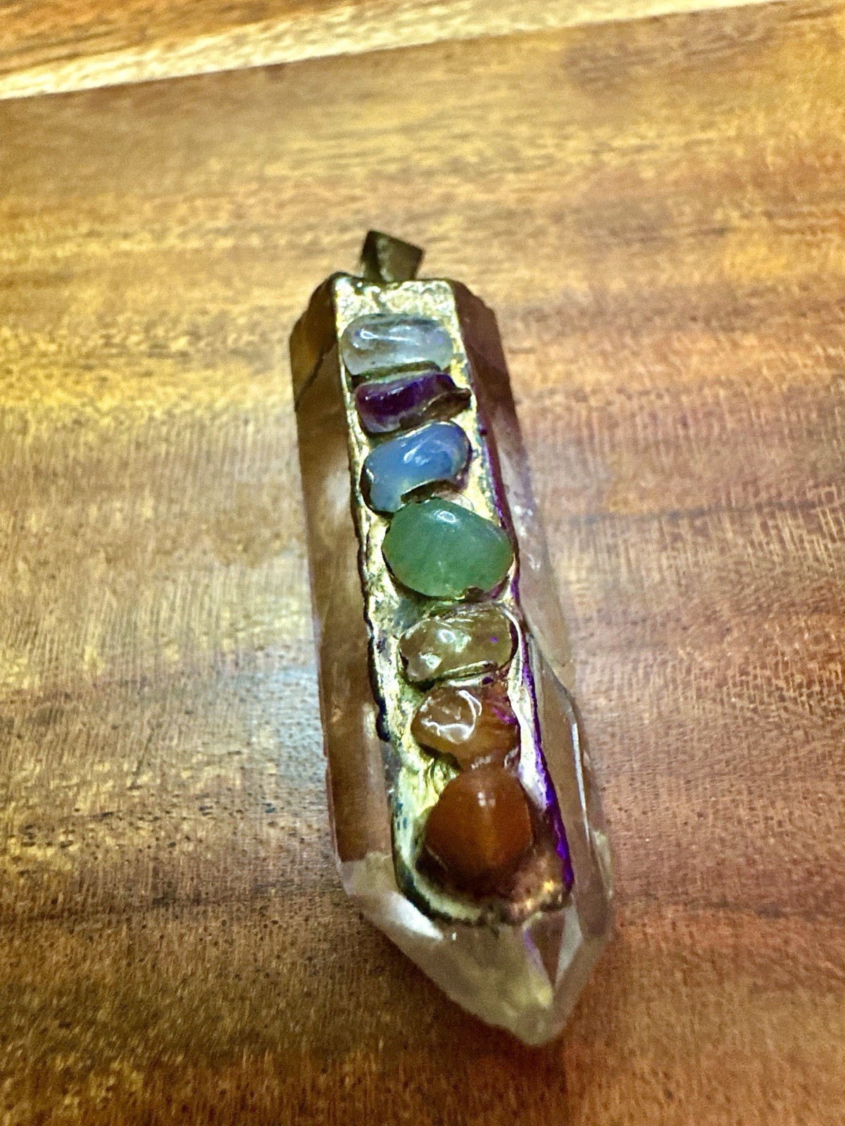 Clear Crystal Point Charm Pendant – Clear quartz chakra Crystal Stone Jewelry