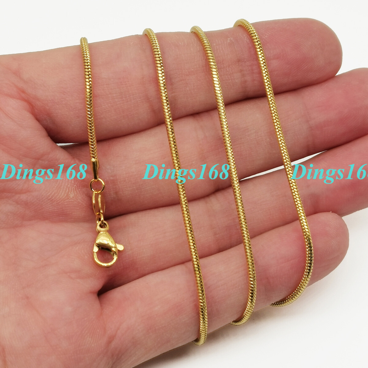 18K Gold Filled Tarnish-Resistant 1.2mm Thin Snake Chain Necklace, SHIP FROM USA