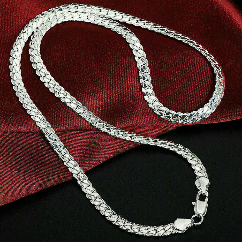 18″ -24″ Mens Womens 925 Sterling Silver 5mm Wide Snake Chain Necklace