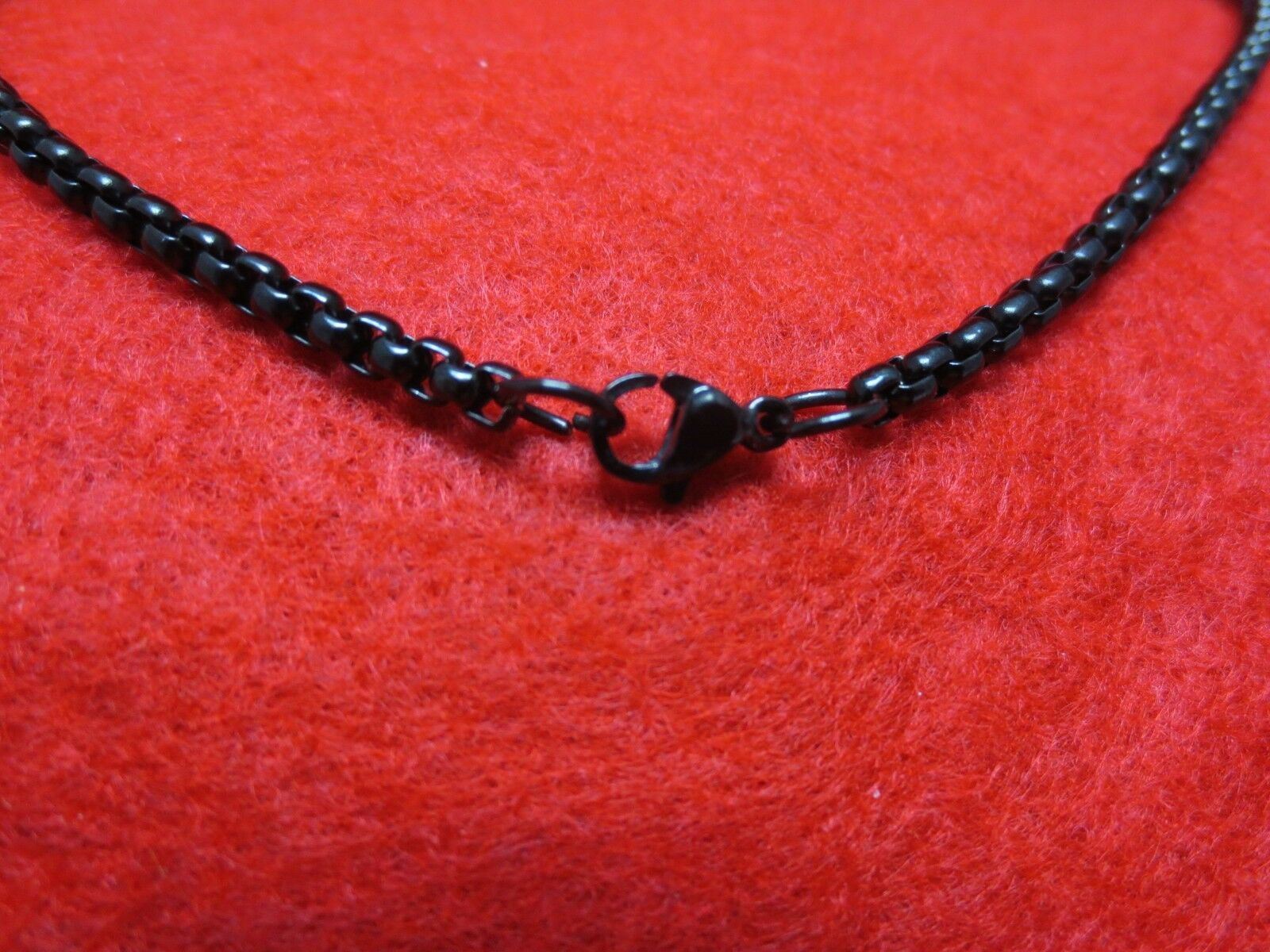 7″-42″ 3/4/5MM BLACK PLATED STAINLESS STEEL SMOOTH BOX CHAIN NECKLACE -BLACK