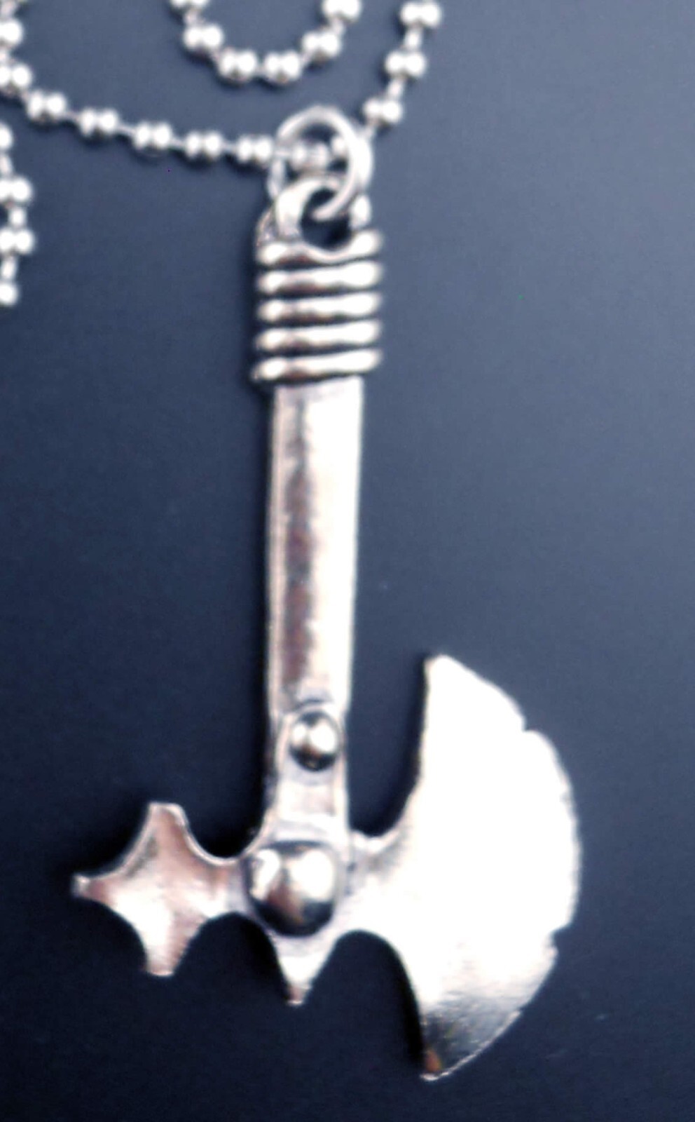 Battle Axe Necklace Stainless Chain 3d Viking Pendant Large Hatchet 80’s NEW