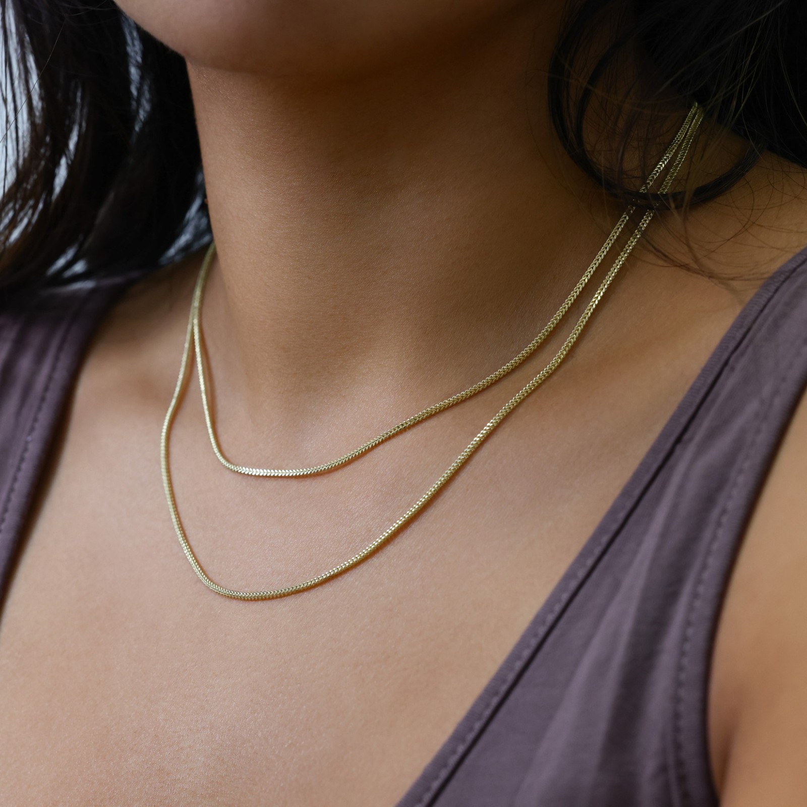 14K Yellow Gold 1.5mm-5mm Franco Square Box Chain Necklace Mens Womens 16″- 30″