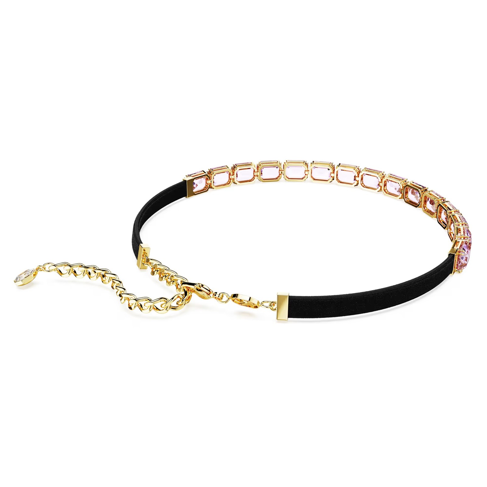 Swarovski Millenia Tennis Choker, Octagon Cut, Purple, Gold Tone Plated 5720486