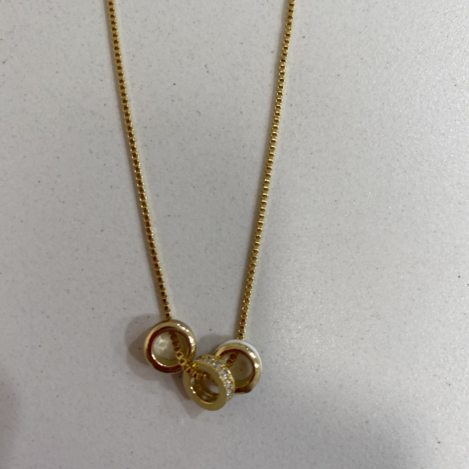 Altar’d State Women’s 14k Gold Dipped 3 Ringed Necklace