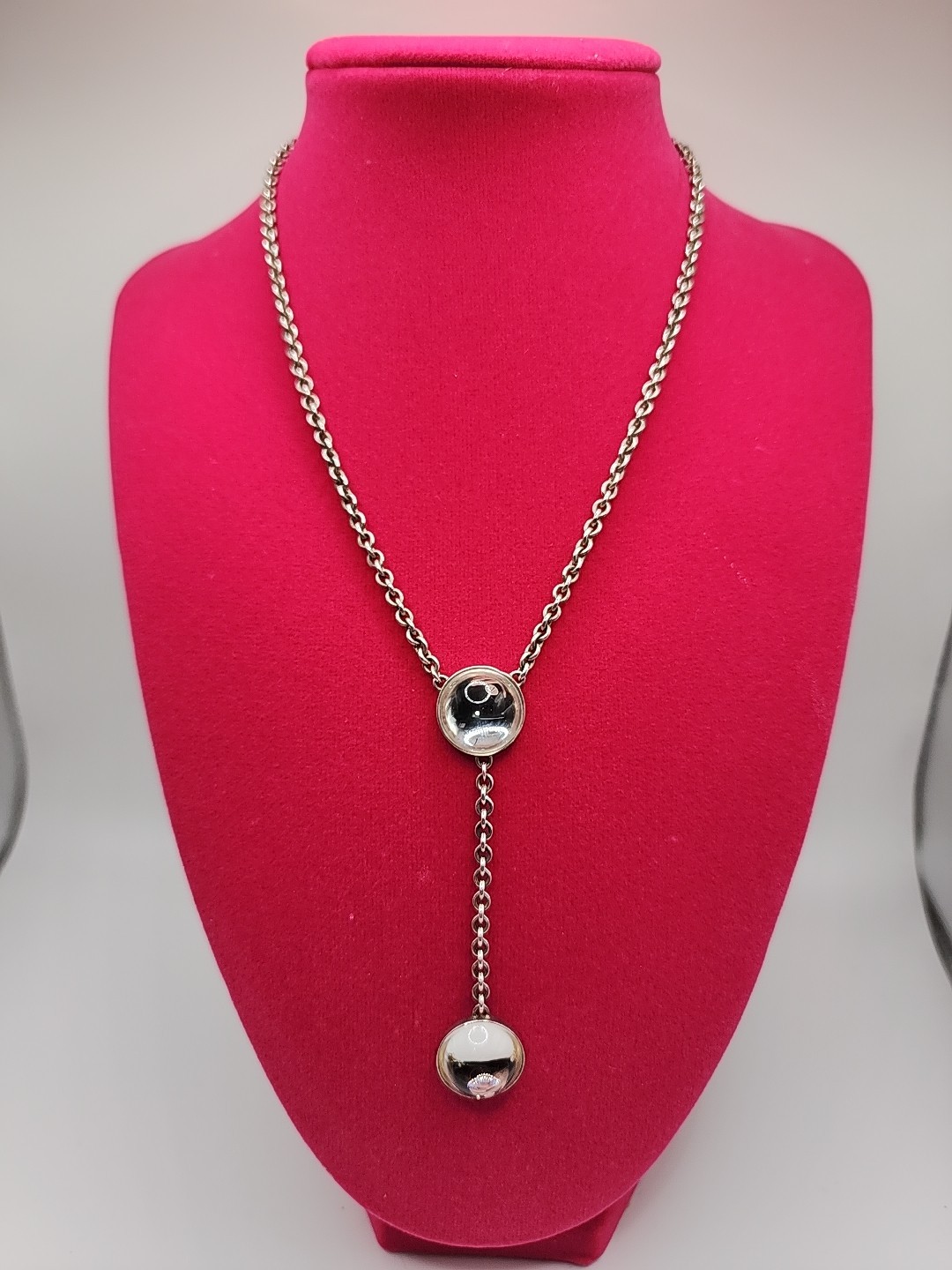 Lalique France Crystal ‘Vibrante’ Necklac in Clear & Silver, 925 Silver Y Style