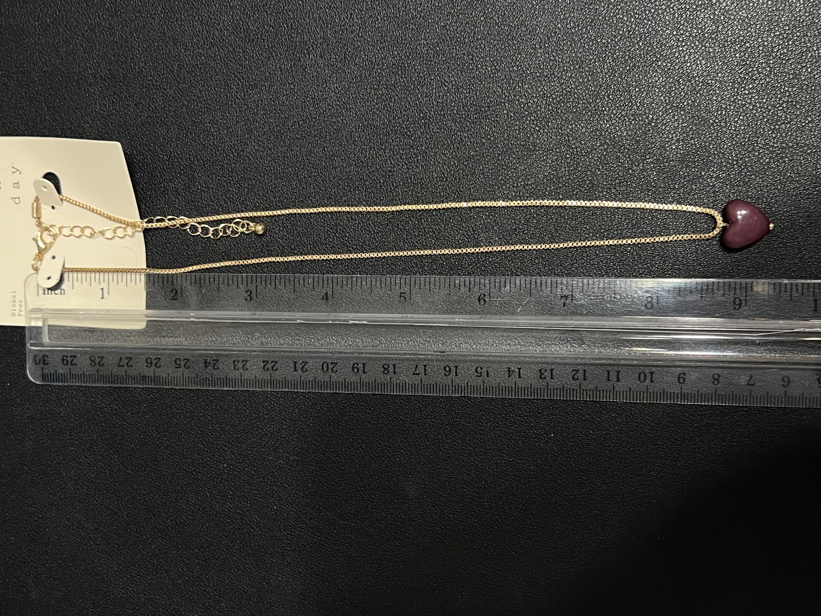 A New Day Necklace Gold Tone Purple Heart 18 In Womens Nickel Free Jewelry