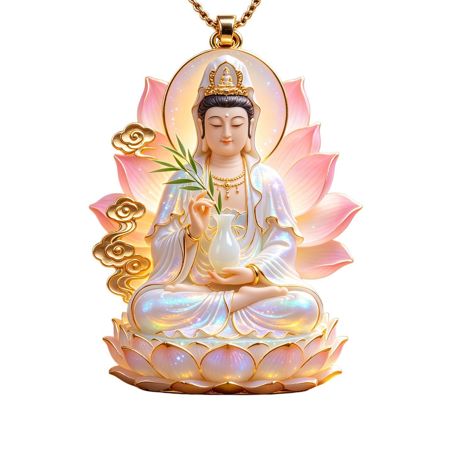 New Alloy Guanyin Pendant Metal Design Chinese Style Necklace Accessory Decor