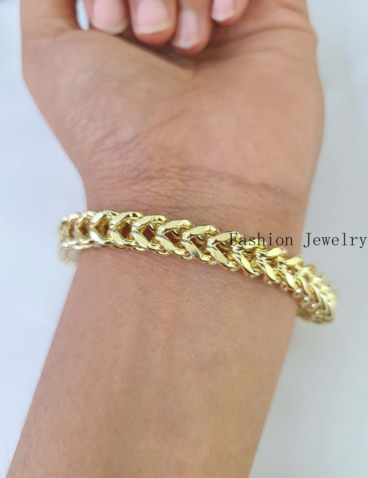 10k Franco Bracelet 8mm 8″ Inch Yellow Gold Men Women Link Real 10kt