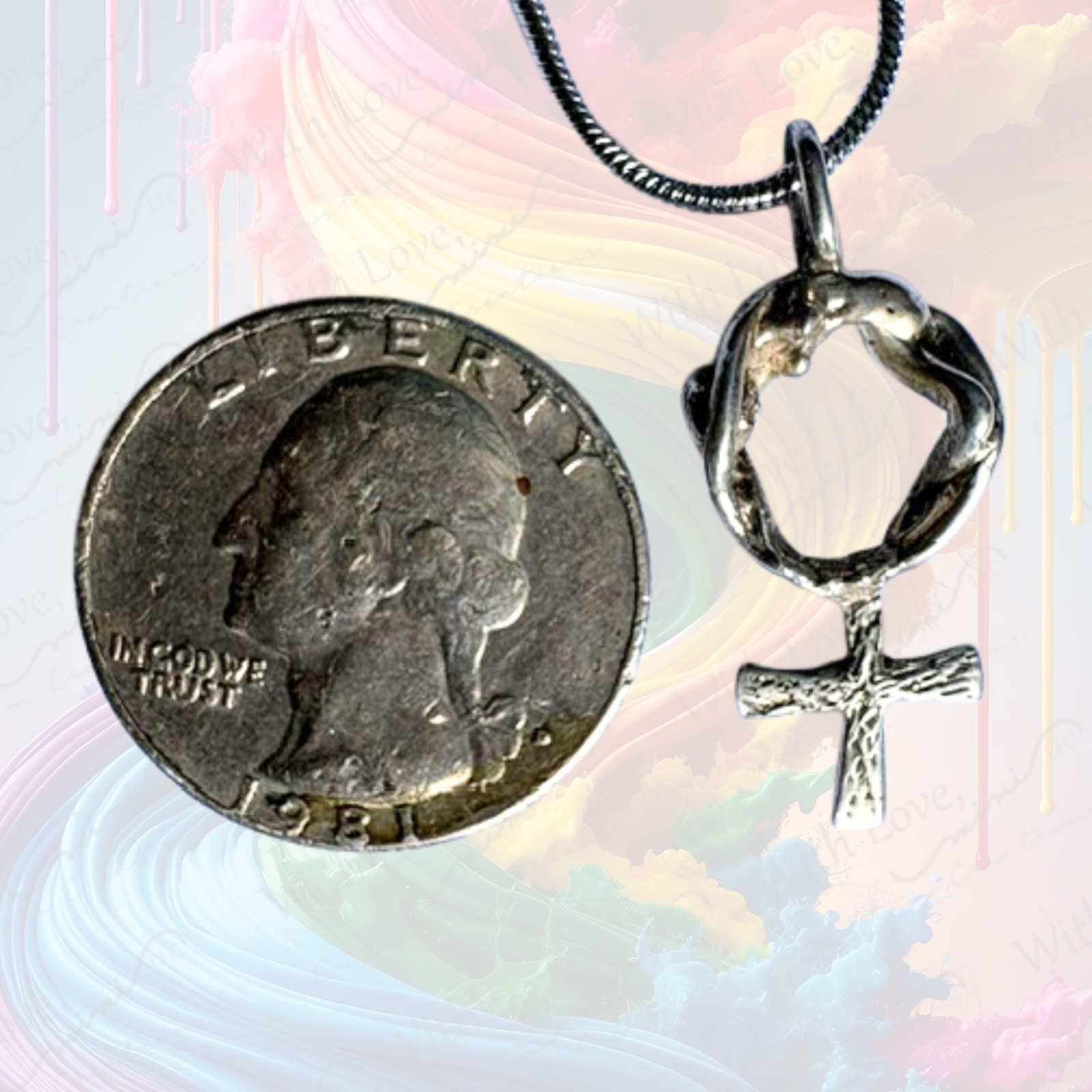 Nude Lady on Venus Symbol 925 Pendant Gay Pride Symbol LGBQT Lesbian by JKL 860