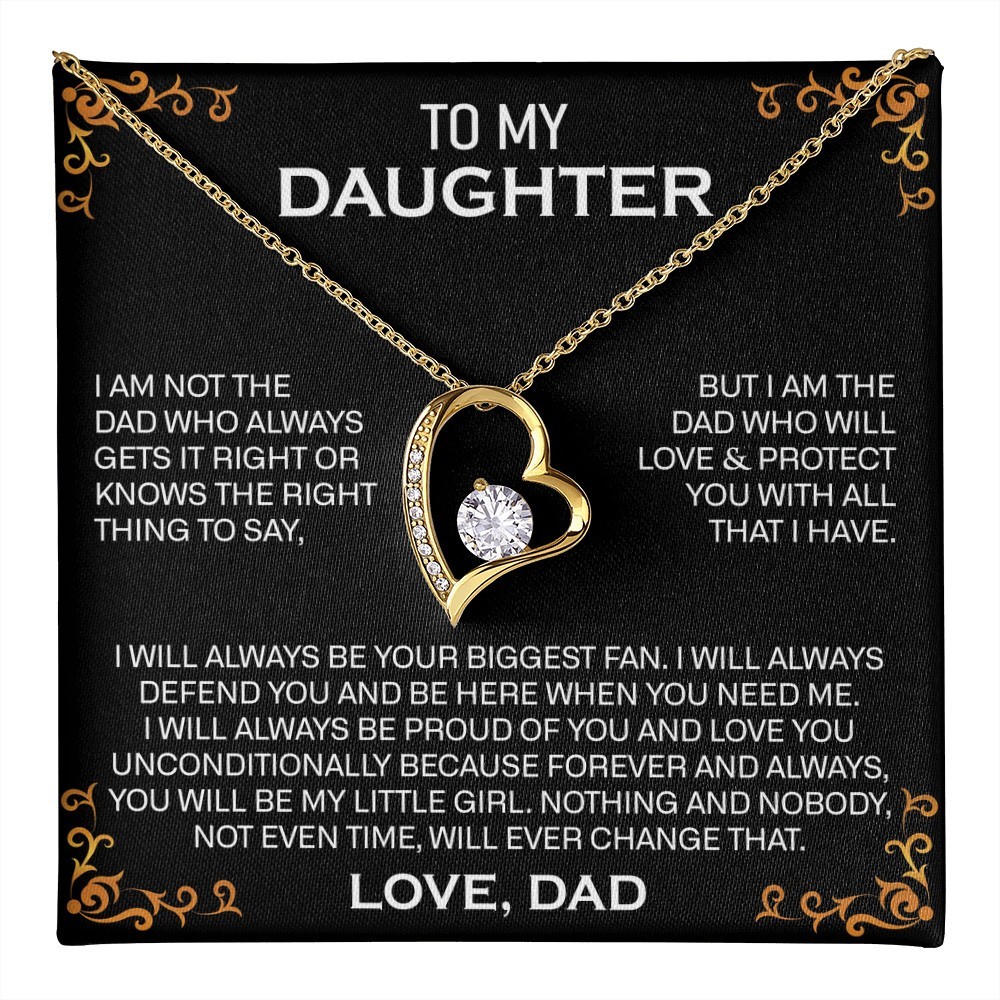 Cubic Zirconia Necklace Gift for Daughter from Dad with Heart Pendant Jewelry