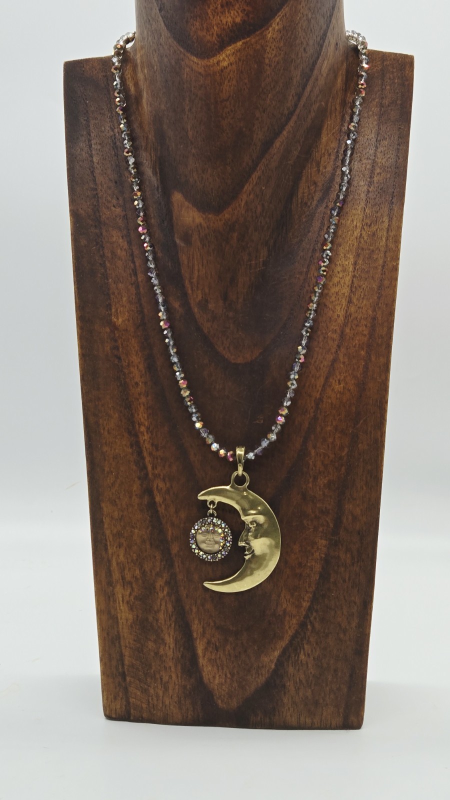 Kirks Folly Moon Magic Goddess Seaview Moon Charm Pendant shimmer Necklace 32 in