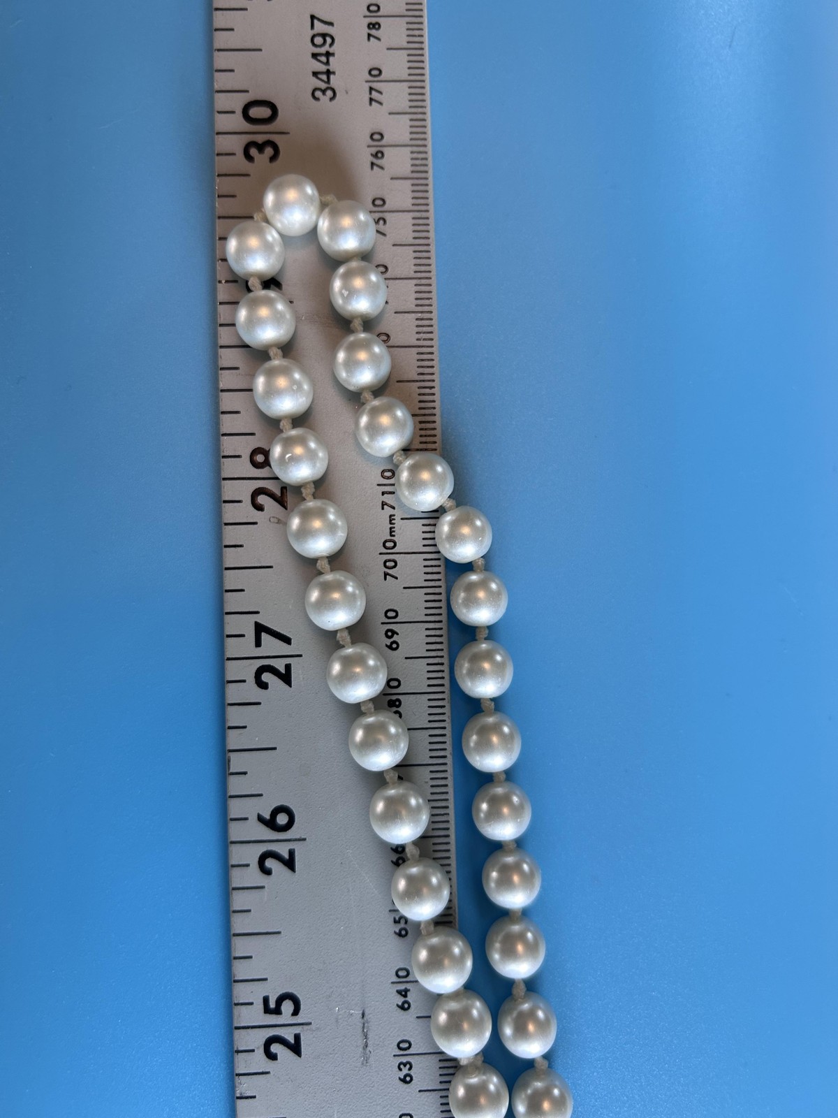 Necklace White Imitation Pearl Beaded Endless Strand Classic Layering Womens