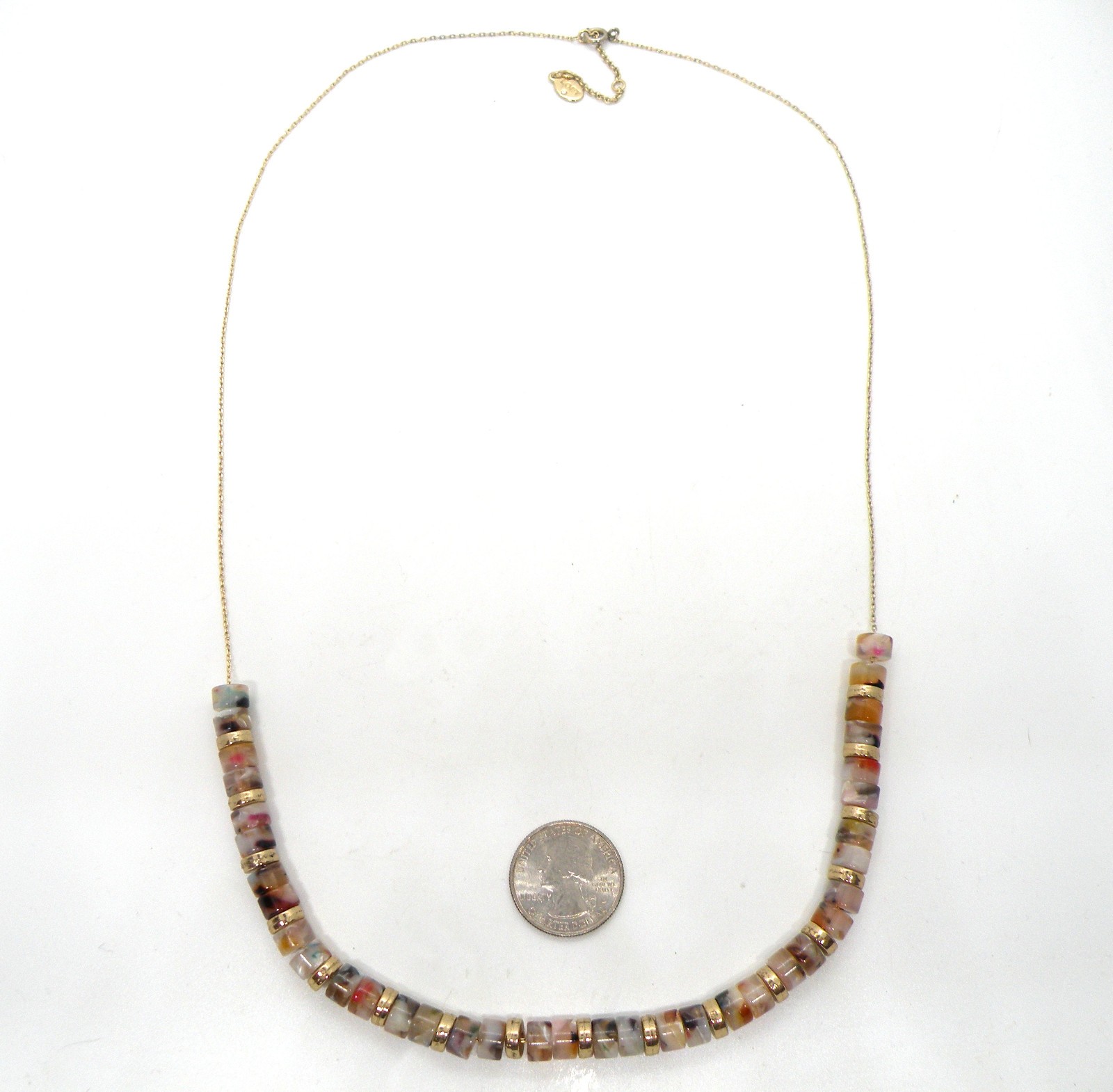 Loft Signed Multicolor Acrylic Resin Chain Jewelry Lariat 28″ Women Necklace