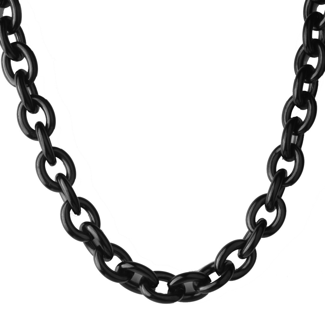 11/13/15mm Silver/Gold/Black Stainless Steel Rolo Oval Link Chain Necklace Gift