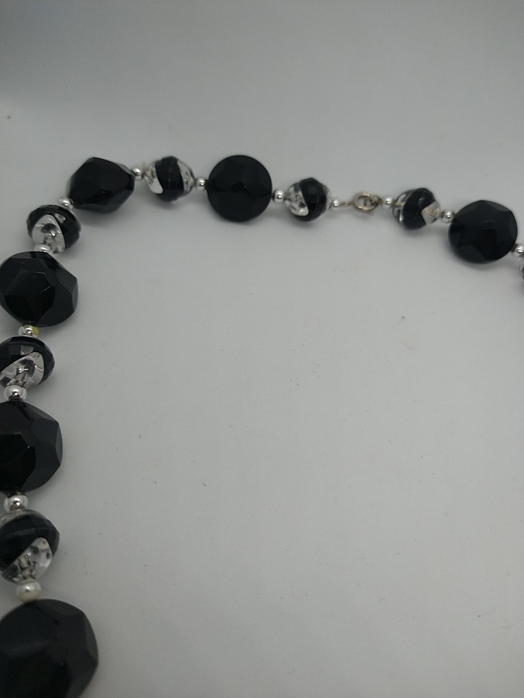 Necklace black Goth clear vintage beads vintage style retro Halloween y2k 1990′