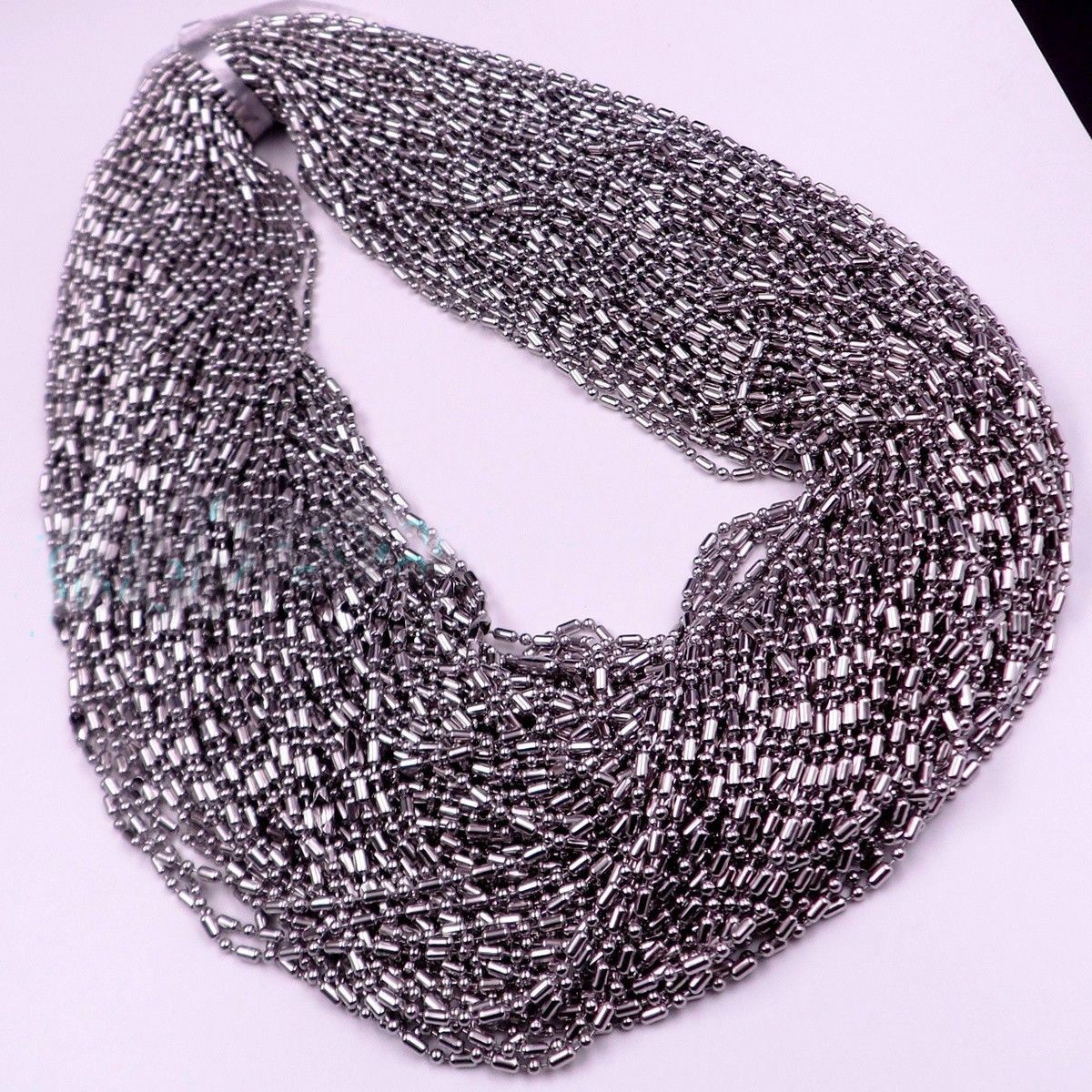 Wholesale 1.5/2/2.4/3.2mm 316L Stainless Steel Ball Bamboo Chain Necklace Gift