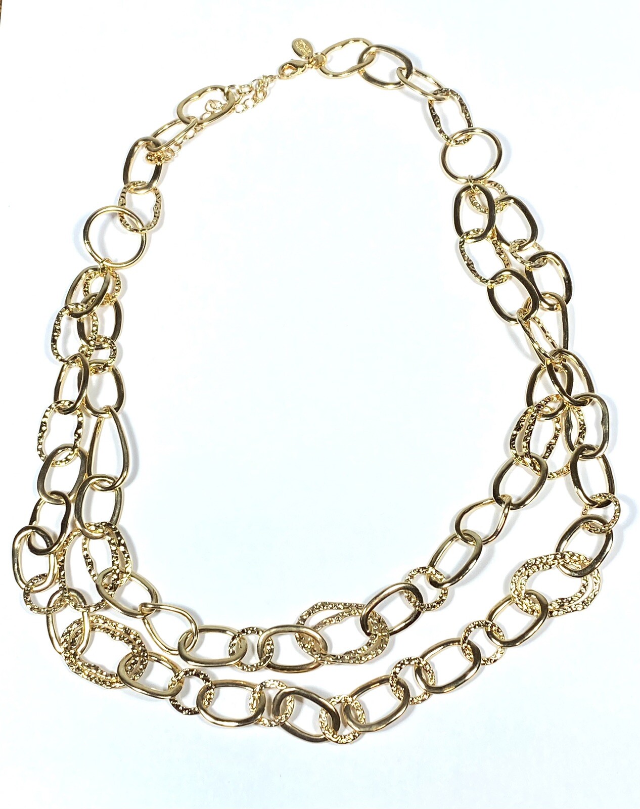 Francesca Visconti Gold Tone Fancy Chain Link Necklace 22”+3”