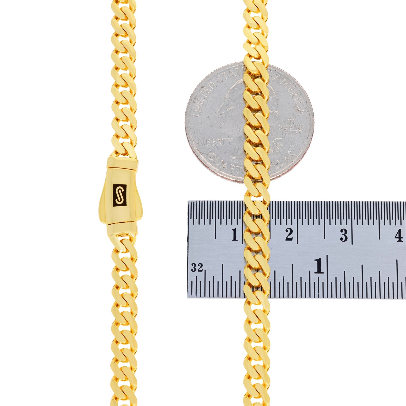 10K Yellow Gold Miami Cuban 5mm Monaco Chain Bracelet Mens Womens 6″ 7″ 8″ 9″