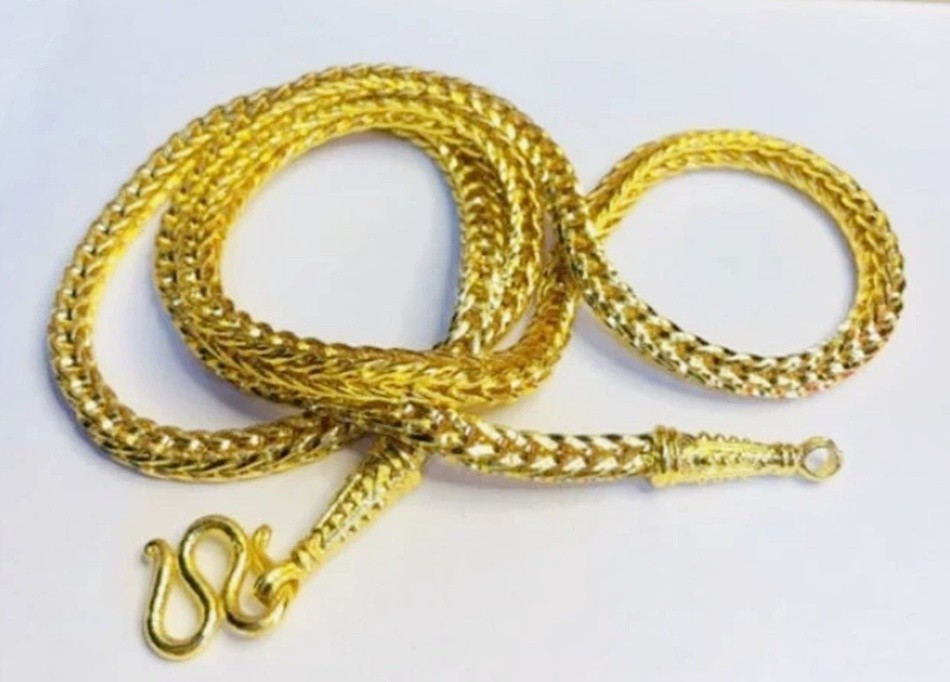 Necklace Chain 24 inches GP Yellow Gold Micron-Plated Weight 2 Baht Thai Amulet