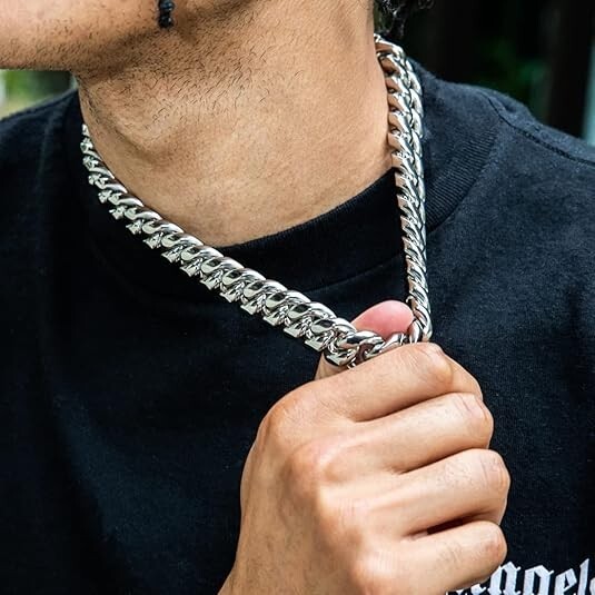 100% Stainless Steel White Gold Plated Miami Cuban Link Chain Bracelet 8MM-14MM