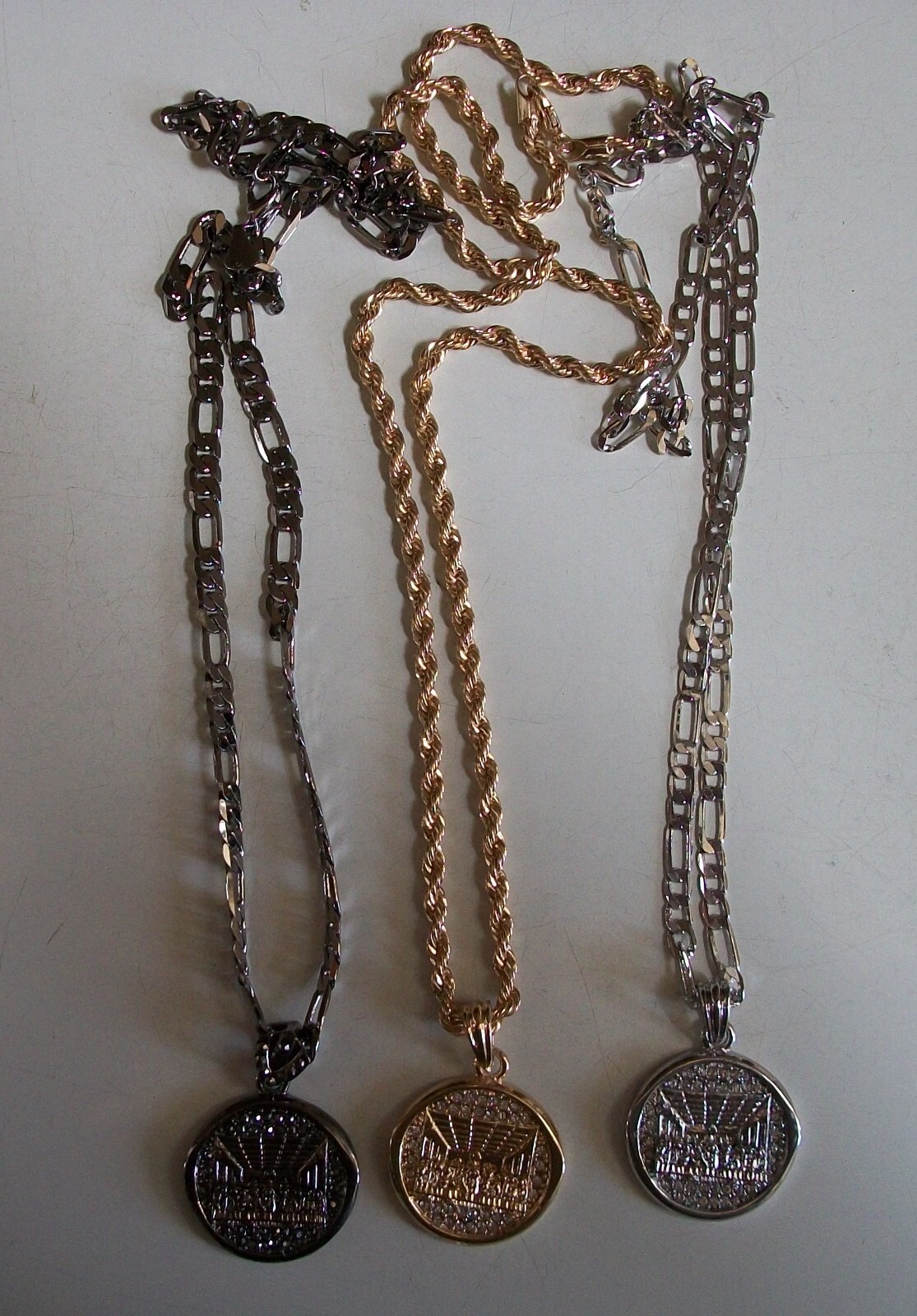 Men’s hematite & silver finish Last Supper fashion hip hop chain & charm