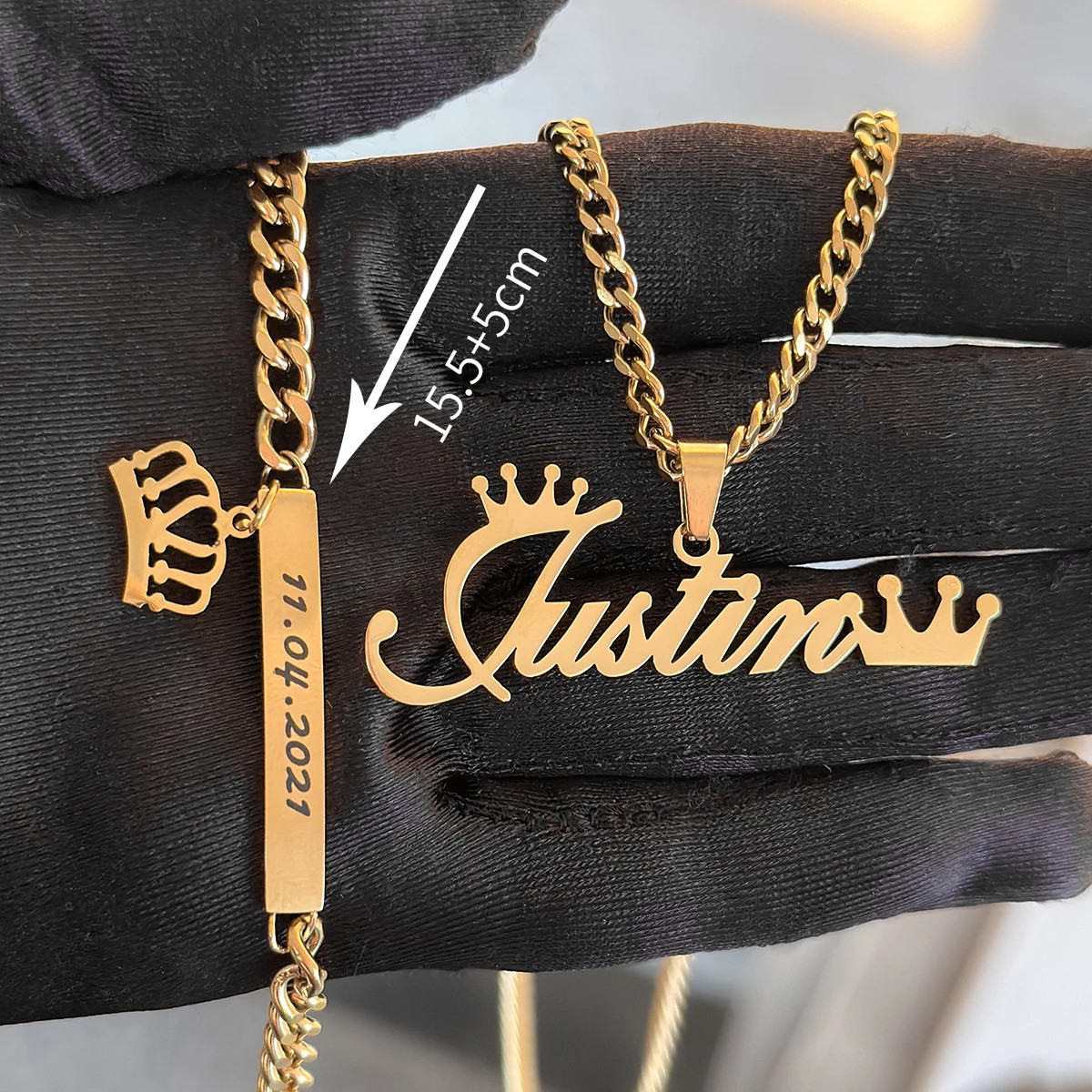 DHQH Original New Custom Name Set Jewelry Stainless Steel Love Crown Name Pendan