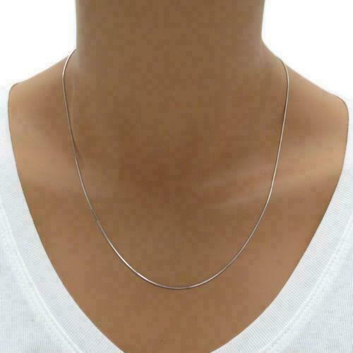 925 Sterling Silver Tarnish-Free Italian Snake Chain Necklace 1MM Jewelry 16-24″
