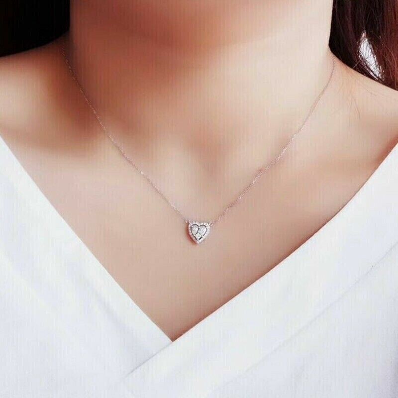 2Ct Pear Cut Simulated Diamond Elegant Heart Pendant In 14K White Gold Plated