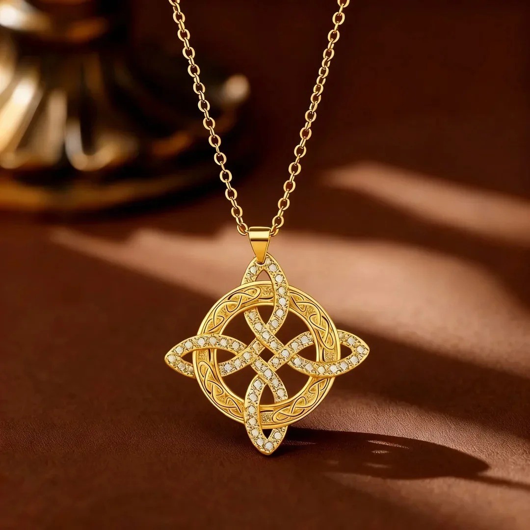 Fashion Witch Celtic Knot Pendant Necklace For Women Luxury Gold/Silver Color